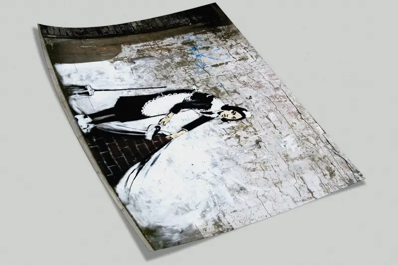 Banksy Maid Graffiti Wall Print,Street Wall Print,3d Wall Paper,Paper Wall Art ,Custom Wall Paper,Woman Graffiti Wall Decor, - 8
