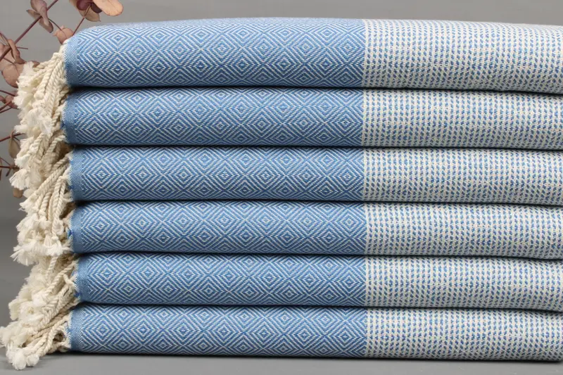 Personalized Turkish Towel Chevron, Beige, Organic Cotton, 40x71 Inches