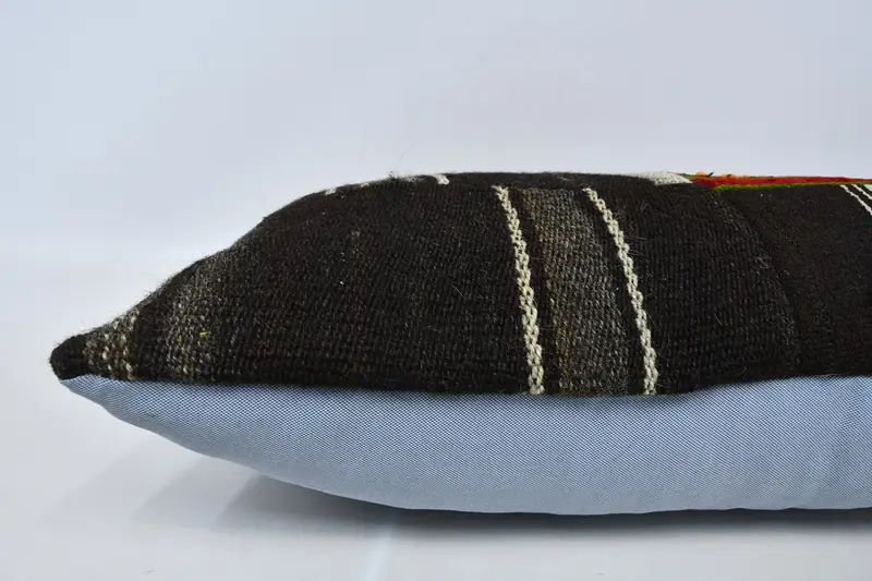 Kilim Pillow, Shabby Chic Pillow Cover, Pillow Sham, 16x36 Brown Pillow Sham, Throw Kilim Pillow, Turkish Pillow, Garden Pillow Sham - 5