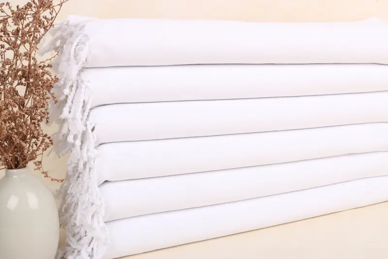 Wedding Dish Towel, Solid White Organic Turkish Cotton, 18x40 Inches