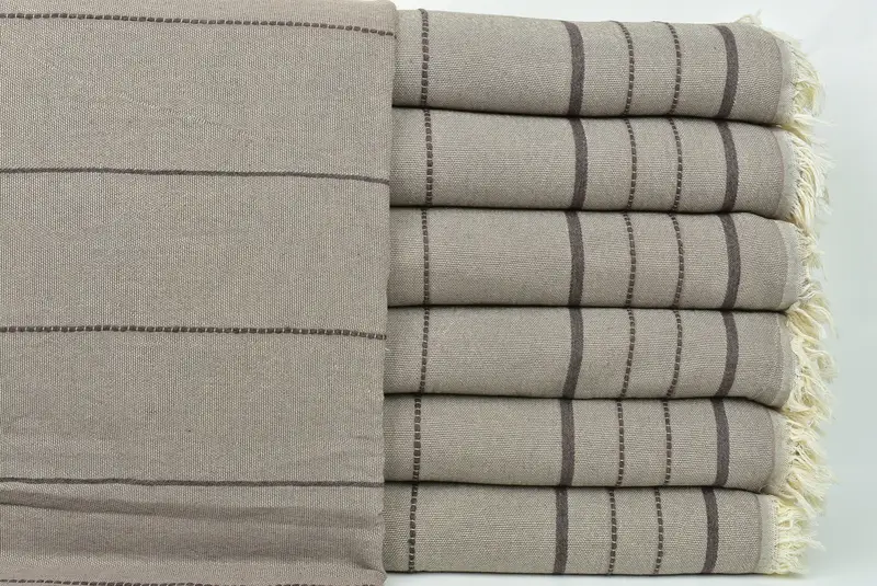 Throw Blanket Couch, 100x80 Cotton Striped Towel, Boho Throw Blankets, Employee Gifts, Personalized Blanket, Custom Wedding Gift From Bridesmaid - 1