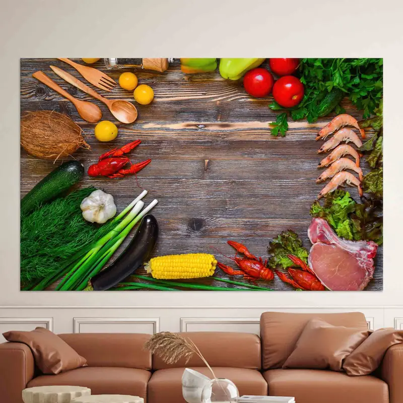 鮮やかな野菜のキャンバス: ディナールームの装飾をワンランクアップ