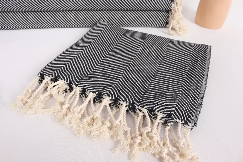 Bride Gift, Monogram Kitchen Towel, Bridesmaid Gifts, Home Decor Gifts, Bathroom Towels, 40x20 Cotton Herringbone Towel, Best Wedding Gift - 5