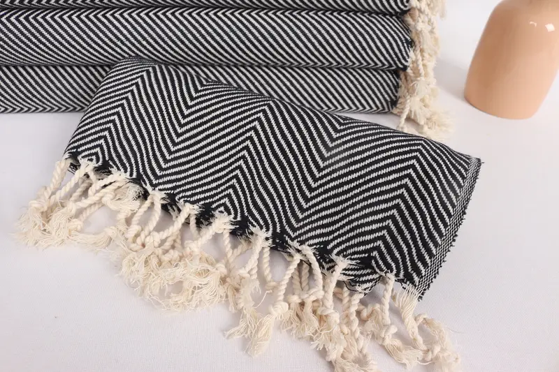 Bride Gift, Monogram Kitchen Towel, Bridesmaid Gifts, Home Decor Gifts, Bathroom Towels, 40x20 Cotton Herringbone Towel, Best Wedding Gift - 4
