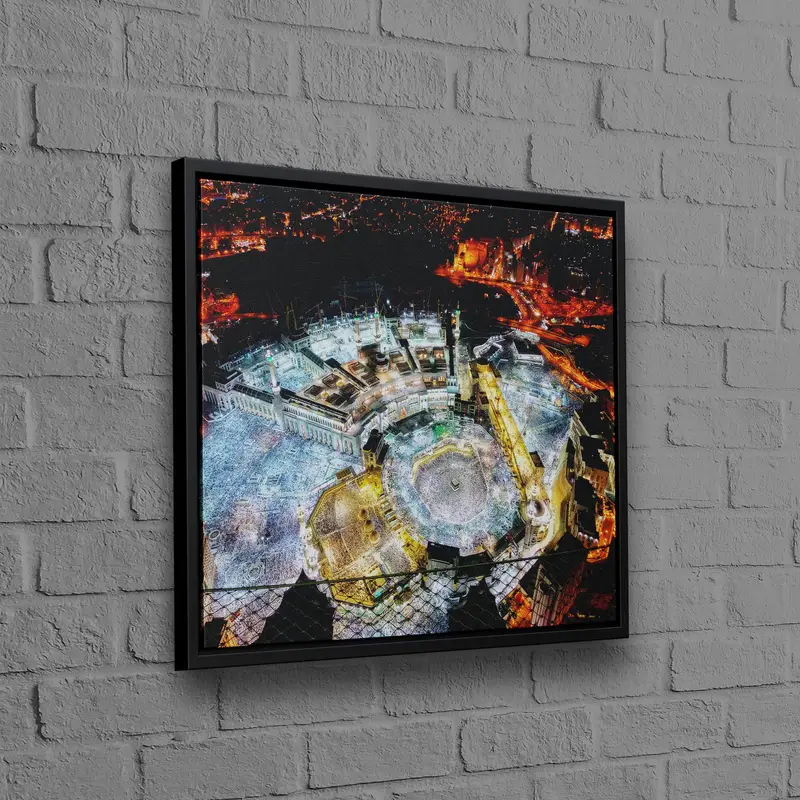 Zarif Kabe Manzarası Müslüman Hediye Baskılı Kanvas Tablo