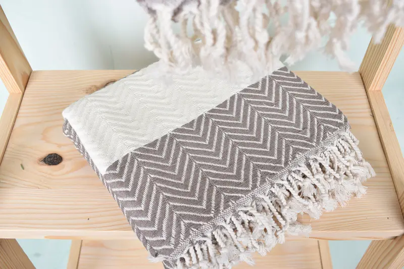Maid Of Honor Gift, Housewarming Gift, 70x40 Cotton Zig zag Towel, Personalized Turkish Beach Towel, Organic towel, Personalized Beach Towel - 5