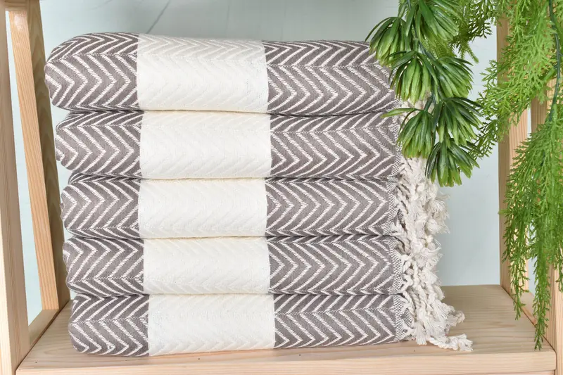 Maid Of Honor Gift, Housewarming Gift, 70x40 Cotton Zig zag Towel, Personalized Turkish Beach Towel, Organic towel, Personalized Beach Towel - 2