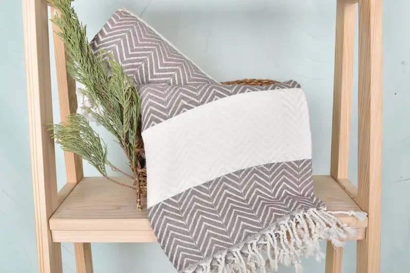 Maid Of Honor Gift, Housewarming Gift, 70x40 Cotton Zig zag Towel, Personalized Turkish Beach Towel, Organic towel, Personalized Beach Towel - 4