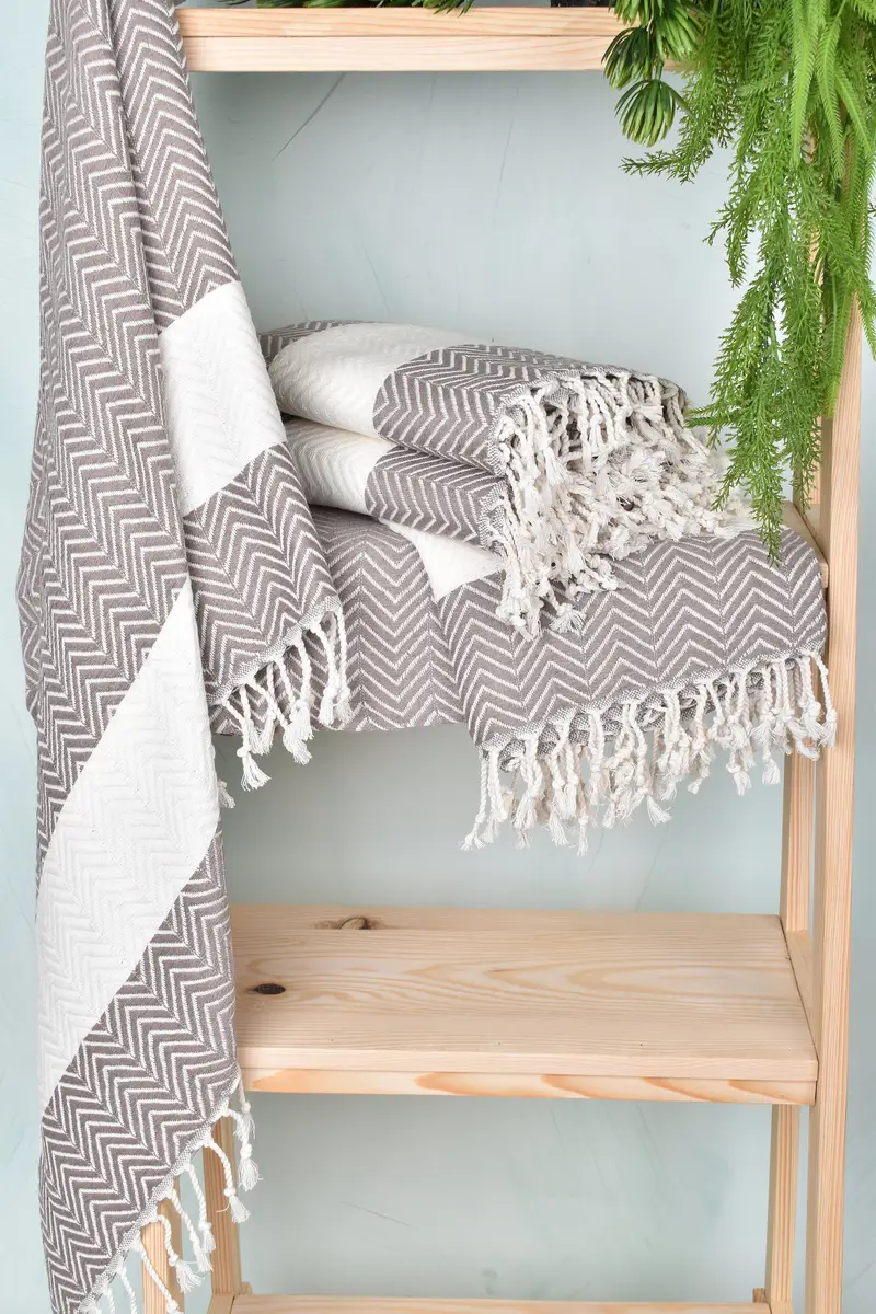 Maid Of Honor Gift, Housewarming Gift, 70x40 Cotton Zig zag Towel, Personalized Turkish Beach Towel, Organic towel, Personalized Beach Towel - 6
