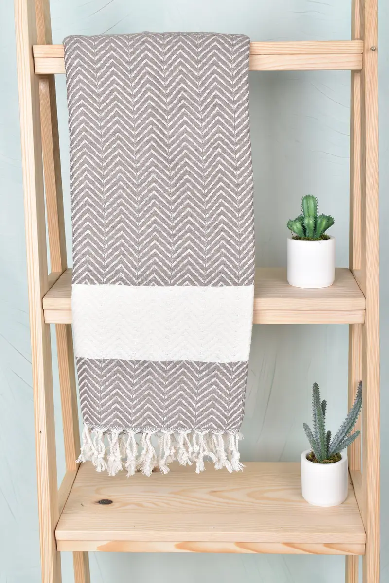 Maid Of Honor Gift, Housewarming Gift, 70x40 Cotton Zig zag Towel, Personalized Turkish Beach Towel, Organic towel, Personalized Beach Towel - 8