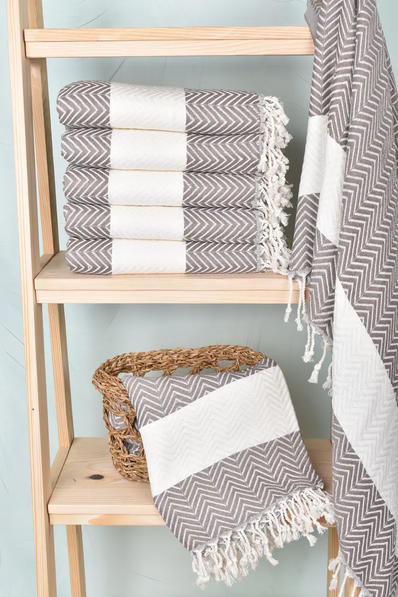 Maid Of Honor Gift, Housewarming Gift, 70x40 Cotton Zig zag Towel, Personalized Turkish Beach Towel, Organic towel, Personalized Beach Towel - 3