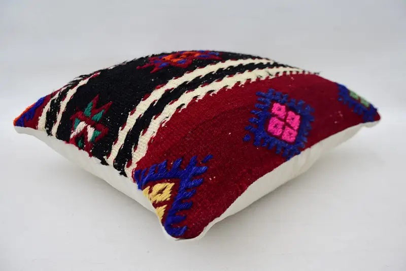 Pillow for Couch, 18x18 Brown Pillow Cover, Kilim Pillow, Antique Pillows, Bench Cushion Case, Pillow Sham, Handmade Throw Cushion Case - 6