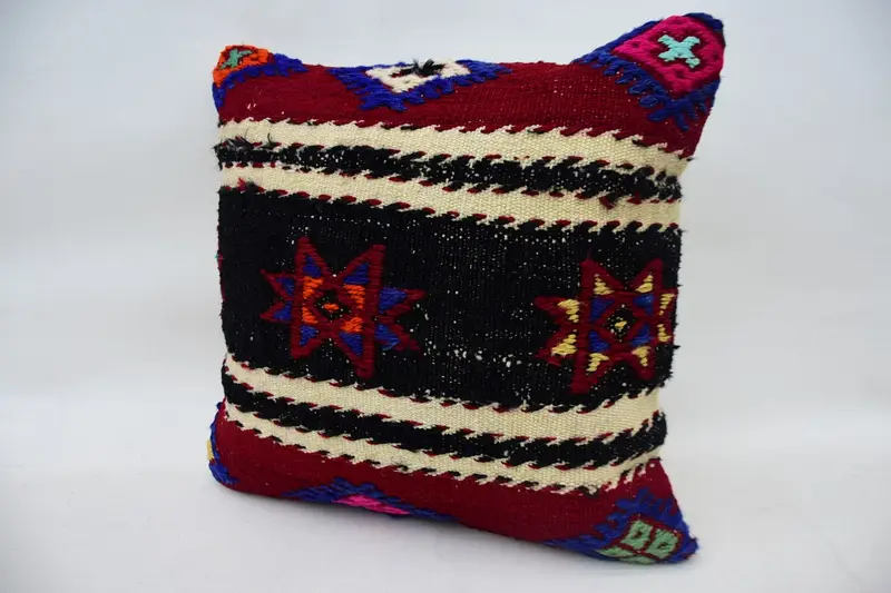 Pillow for Couch, 18x18 Brown Pillow Cover, Kilim Pillow, Antique Pillows, Bench Cushion Case, Pillow Sham, Handmade Throw Cushion Case - 3