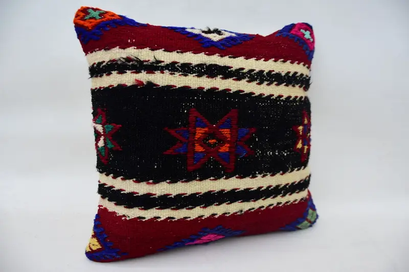 Pillow for Couch, 18x18 Brown Pillow Cover, Kilim Pillow, Antique Pillows, Bench Cushion Case, Pillow Sham, Handmade Throw Cushion Case - 2