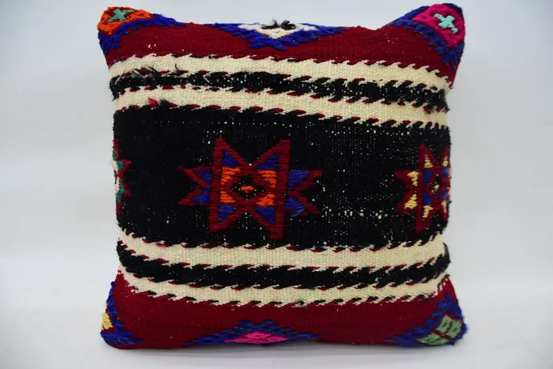 Pillow for Couch, 18x18 Brown Pillow Cover, Kilim Pillow, Antique Pillows, Bench Cushion Case, Pillow Sham, Handmade Throw Cushion Case - 4