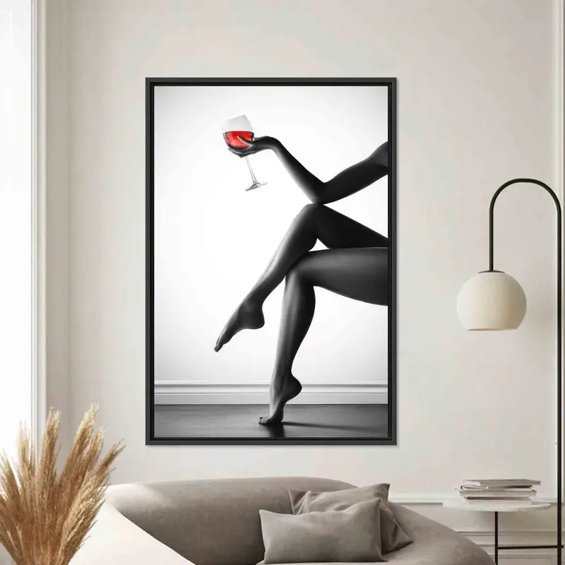 エレガントなキャンバスアート: 男の洞窟のための官能的な寝室の装飾