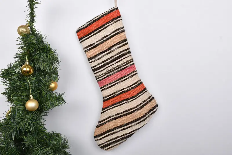 Media festiva de adorno navideño de 7 pulgadas, media navideña única