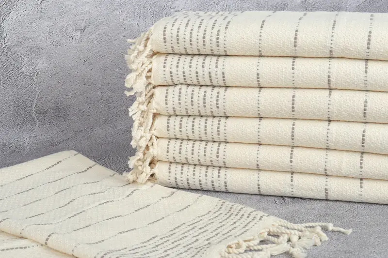 Monogram Dish Towel, Bathroom Towels, Turkish Tea Towel, 36x18 Cotton Striped Design Towel, Turkish Hand Towel, Gym Towel, Wedding Anniversary Gift - 2