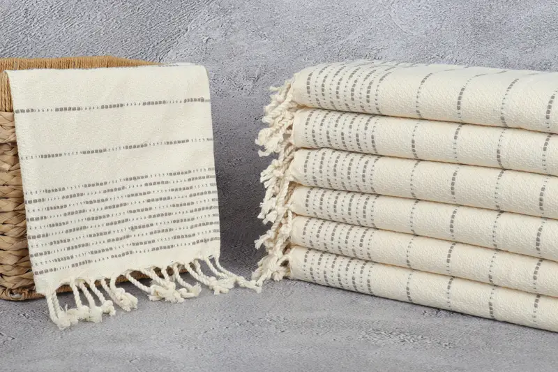 Monogram Dish Towel, Bathroom Towels, Turkish Tea Towel, 36x18 Cotton Striped Design Towel, Turkish Hand Towel, Gym Towel, Wedding Anniversary Gift - 3