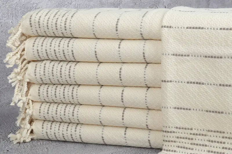 Monogram Dish Towel, Bathroom Towels, Turkish Tea Towel, 36x18 Cotton Striped Design Towel, Turkish Hand Towel, Gym Towel, Wedding Anniversary Gift - 1