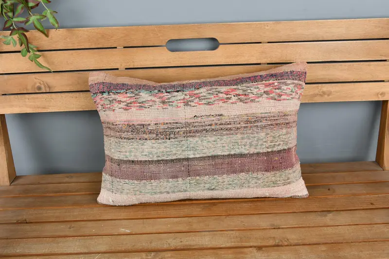 Custom Cushion Cover, Turkish Kilim Pillow, Designer Throw Pillow Sham, Antique Pillows, Kilim Pillow Cover, Pillow Sham, 16x24 Beige Pillow - 6
