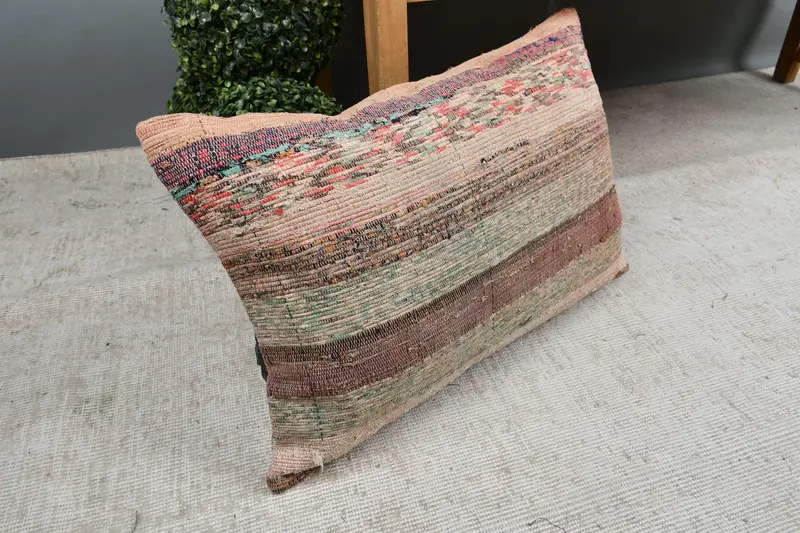 Custom Cushion Cover, Turkish Kilim Pillow, Designer Throw Pillow Sham, Antique Pillows, Kilim Pillow Cover, Pillow Sham, 16x24 Beige Pillow - 7