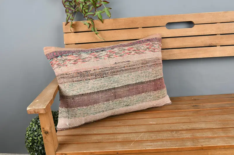 Custom Cushion Cover, Turkish Kilim Pillow, Designer Throw Pillow Sham, Antique Pillows, Kilim Pillow Cover, Pillow Sham, 16x24 Beige Pillow - 1
