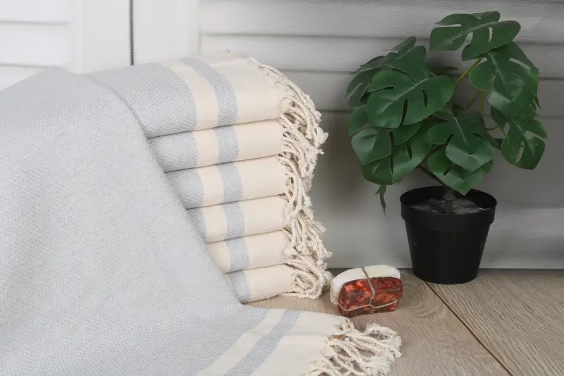 Monogrammed Striped Turkish Cotton Beach Towel, 70x40 inches