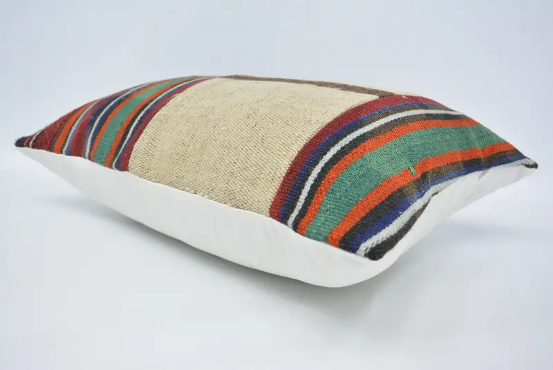 Muted Cushion Cover, 16x24 Beige Cushion, Retro Throw Cushion Cover, Handmade Kilim Cushion, Vintage Pillow, Boho Pillow Sham Cover, Cushion Cover - 6
