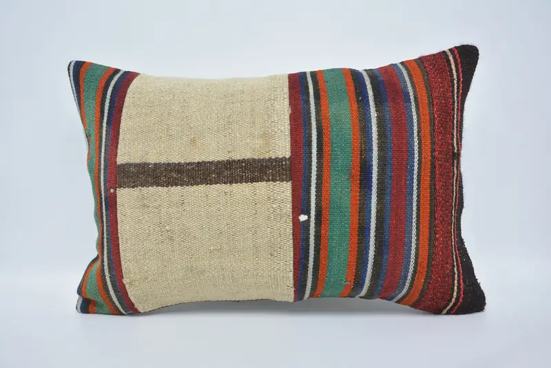 Muted Cushion Cover, 16x24 Beige Cushion, Retro Throw Cushion Cover, Handmade Kilim Cushion, Vintage Pillow, Boho Pillow Sham Cover, Cushion Cover - 1