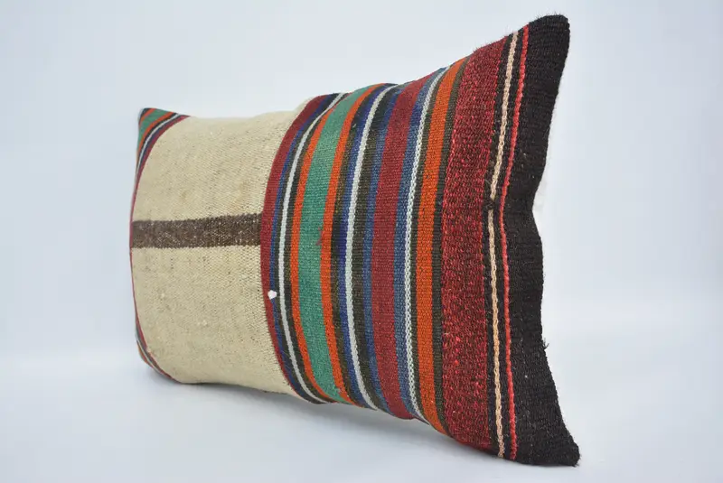 Muted Cushion Cover, 16x24 Beige Cushion, Retro Throw Cushion Cover, Handmade Kilim Cushion, Vintage Pillow, Boho Pillow Sham Cover, Cushion Cover - 4