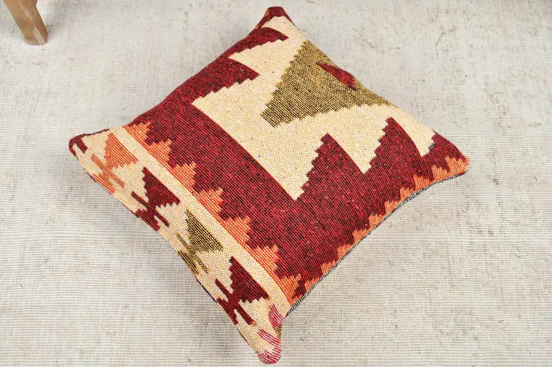 20x20 Red Pillow Case, Pillow for Couch, Outdoor Bolster Pillow, Cushion Cover, Boho Pillow, Boho Pillow Sham Cover, Yoga Pillow Sham - 8