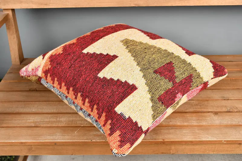 20x20 Red Pillow Case, Pillow for Couch, Outdoor Bolster Pillow, Cushion Cover, Boho Pillow, Boho Pillow Sham Cover, Yoga Pillow Sham - 2