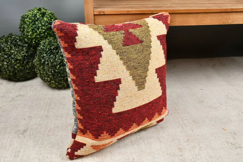 20x20 Red Pillow Case, Pillow for Couch, Outdoor Bolster Pillow, Cushion Cover, Boho Pillow, Boho Pillow Sham Cover, Yoga Pillow Sham - 7