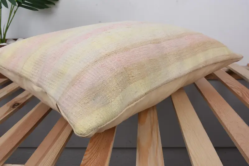 Vintage Pillow, Turkish Kilim Pillow, Accent Throw Cushion, Boho Pillow, Outdoor Throw Pillow Cover, Pillow Sham, 16x24 Beige Pillow - 6