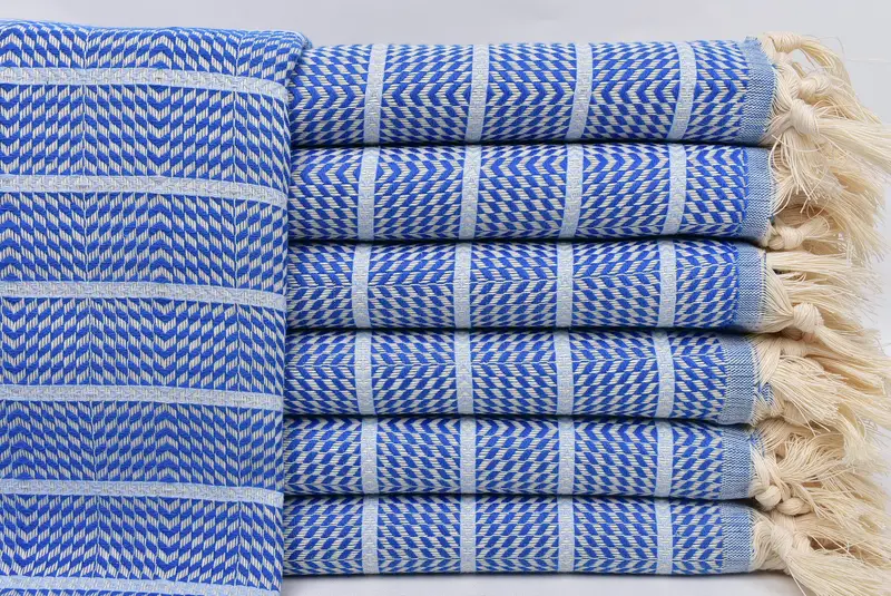 Organic towel, Handmade Gift, Travel Towel, Beach Wedding Favor, 70x40 Cotton Striped Towel, Bachelorette Party Gift, Personalized Gift For Her - 1