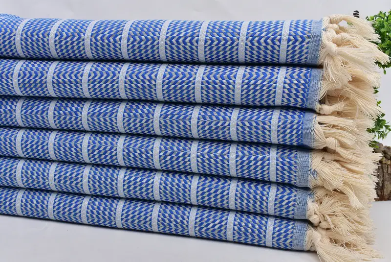 Organic towel, Handmade Gift, Travel Towel, Beach Wedding Favor, 70x40 Cotton Striped Towel, Bachelorette Party Gift, Personalized Gift For Her - 3