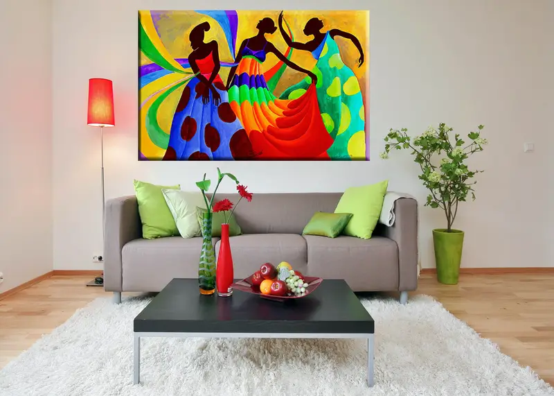 African Canvas Art, Ethnic Canvas, African Wall Art, South African Art, Large Canvas Print, African Dancer Art, Colorful African Canvas, - 1