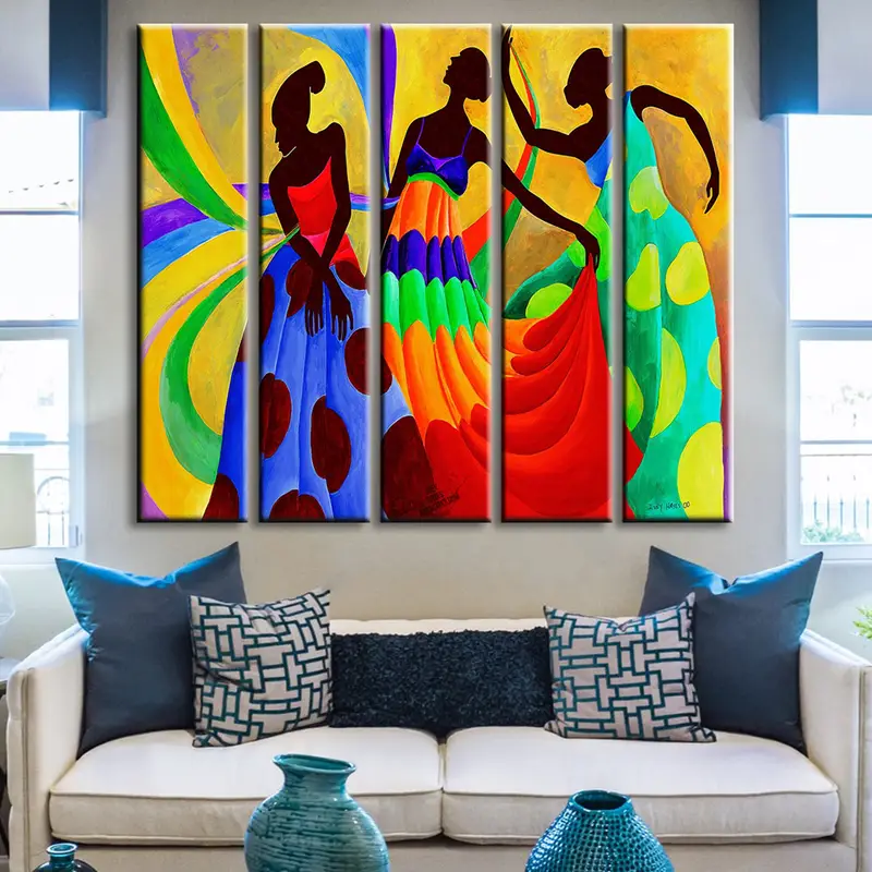 African Canvas Art, Ethnic Canvas, African Wall Art, South African Art, Large Canvas Print, African Dancer Art, Colorful African Canvas, - 7