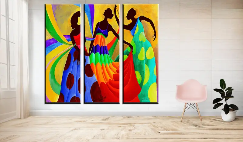 African Canvas Art, Ethnic Canvas, African Wall Art, South African Art, Large Canvas Print, African Dancer Art, Colorful African Canvas, - 6
