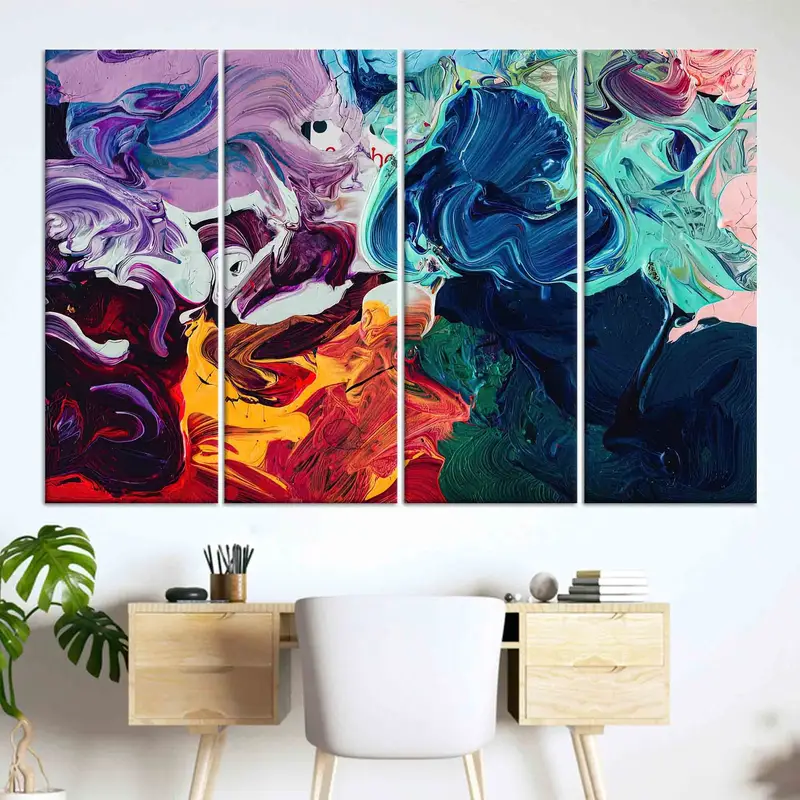 鮮やかなモダンな抽象キャンバスプリント - 現代アート装飾