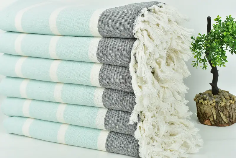 64x40 Cotton Striped Towel, Bridal Shower Gifts, Best Friend Gift, Beach Wedding Favor, Monogrammed Beach Towel, Hammam Towel USA, Turkish towel - 3