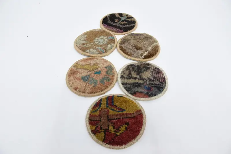 Bohemian Round Coaster, Brown and Orange Decorative Coaster