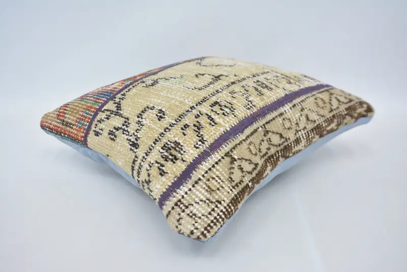 Outdoor Pillow Sham, Turkish Kilim Pillow, 14x14 Beige Pillow Case, Boho Pillow, Pillow Case, Kilim Pillow Cover, One Of A Kind Pillow Cover - 6