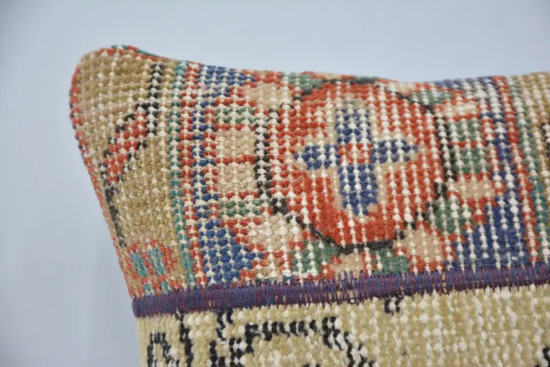 Outdoor Pillow Sham, Turkish Kilim Pillow, 14x14 Beige Pillow Case, Boho Pillow, Pillow Case, Kilim Pillow Cover, One Of A Kind Pillow Cover - 2