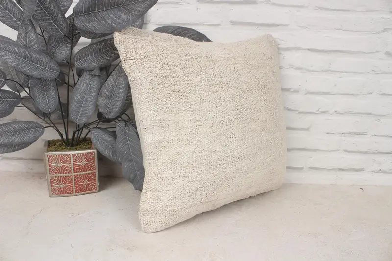 Pillow for Couch, Designer Throw Pillow Cover, Vintage Pillow, 16x16 Beige Pillow Case, Kilim Pillow, Kilim Rug Pillow Case, Pillow Cover - 3