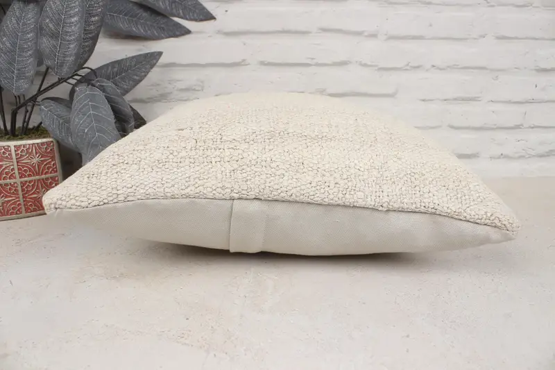 Pillow for Couch, Designer Throw Pillow Cover, Vintage Pillow, 16x16 Beige Pillow Case, Kilim Pillow, Kilim Rug Pillow Case, Pillow Cover - 5