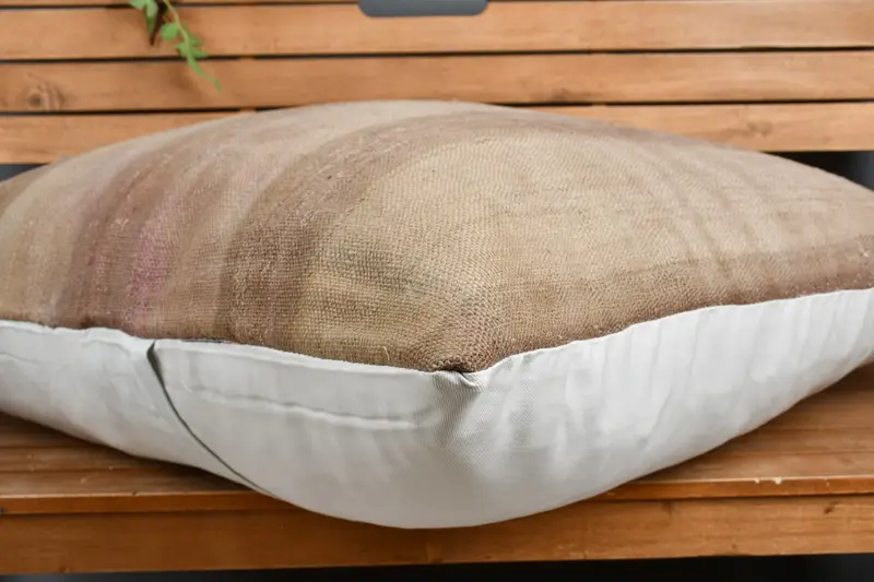 Ethnical Kilim Rug Pillow, Throw Kilim Pillow, Cushion, Outdoor Cushion Cover, Vintage Kilim Pillow, 32x32 Beige Pillow Cover - 3