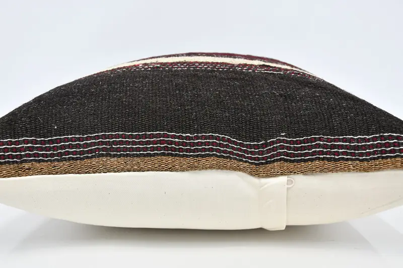 Cushion Cover, Handmade Pillow Sham, 20x20 Brown Pillow Sham, Handmade Kilim Cushion, Ethnical Kilim Rug Pillow, Pillow for Couch - 5
