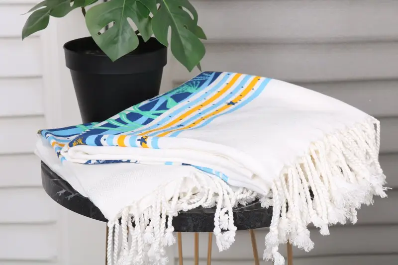 Bachelorette Beach Towel, Personalized Gift For Him, Fouta towel, Bridal Shower Gift, 70x40 Cotton Summer Patterned Towel, Best Beach Towel - 4